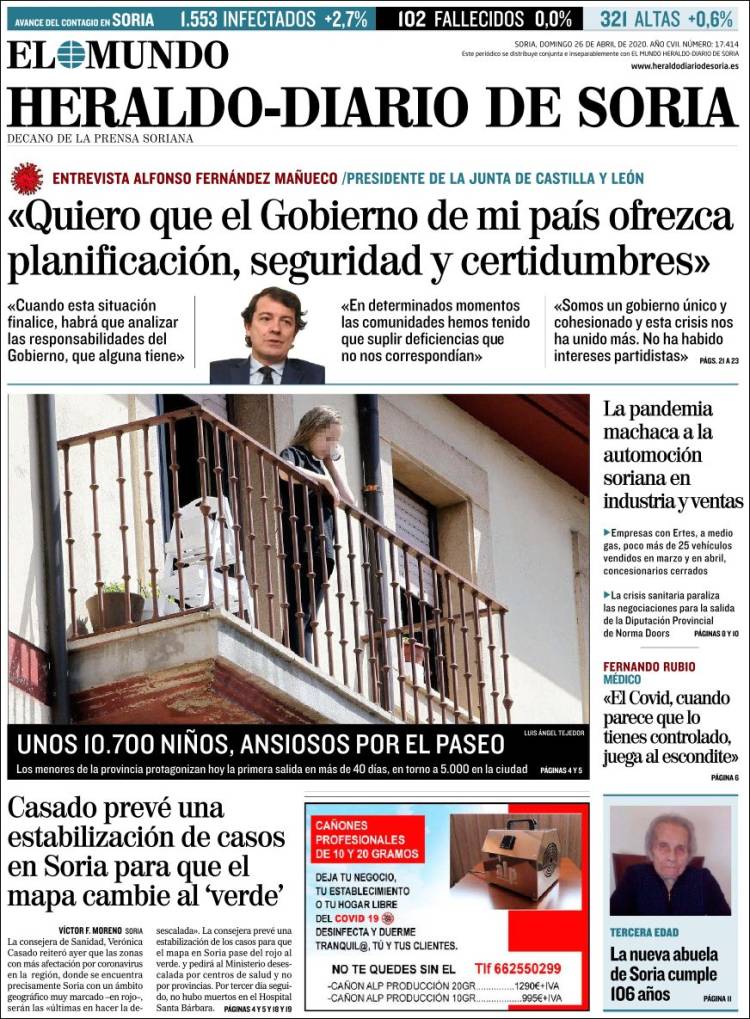 Portada de Diario de Soria (España)