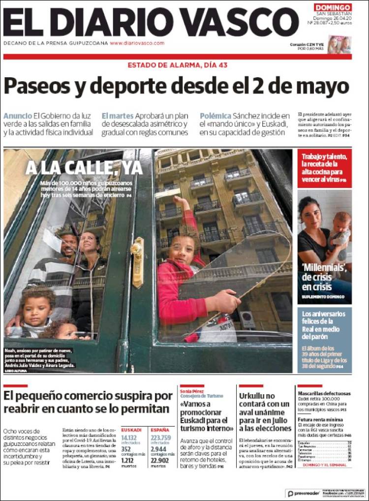 Portada de Diario Vasco (España)