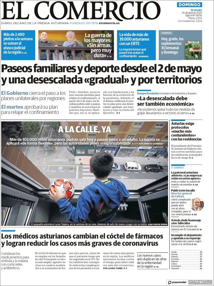 Portada de El Comercio (Spain)