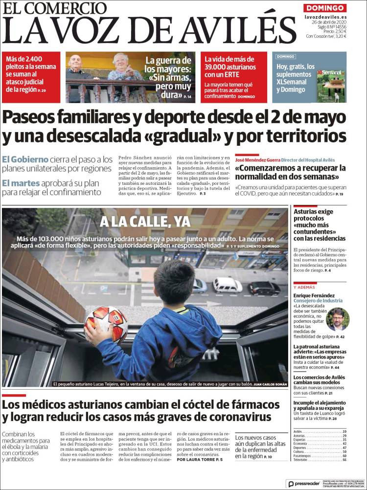 Portada de El Comercio - Avilés (España)