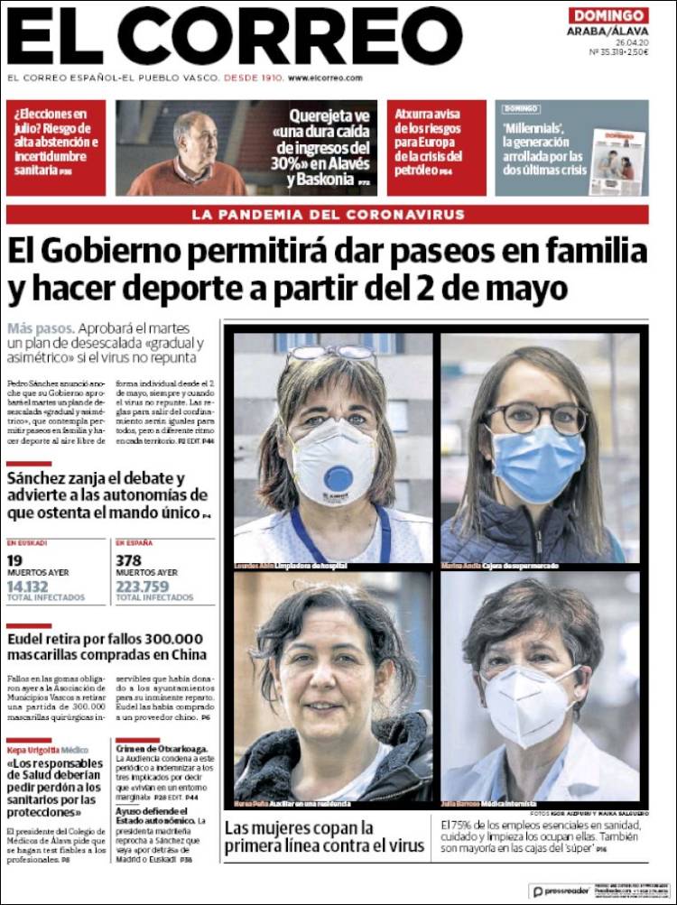 Portada de El Correo - Álava (España)