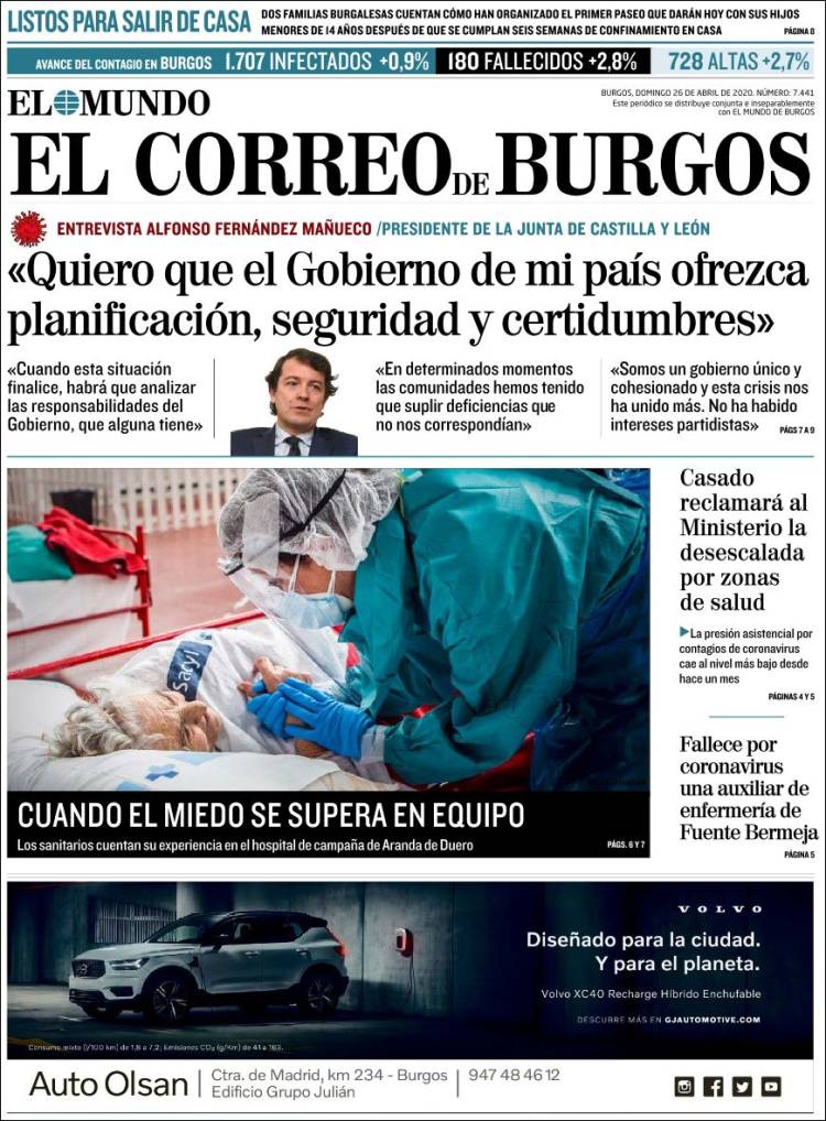 Portada de El Correo de Burgos (Spain)