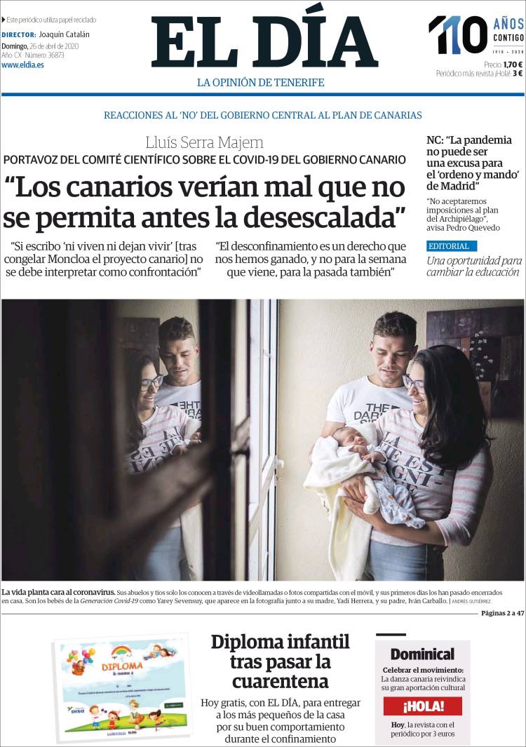 Portada de El Día (España)