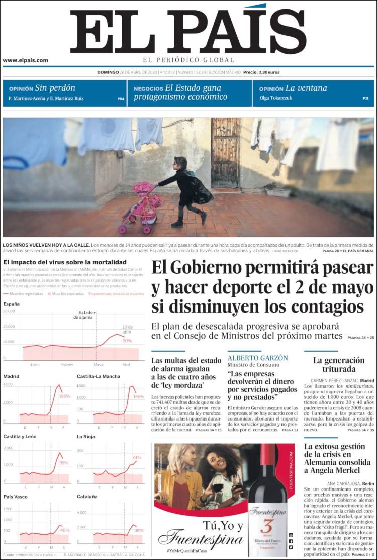 Portada de El País (Spain)