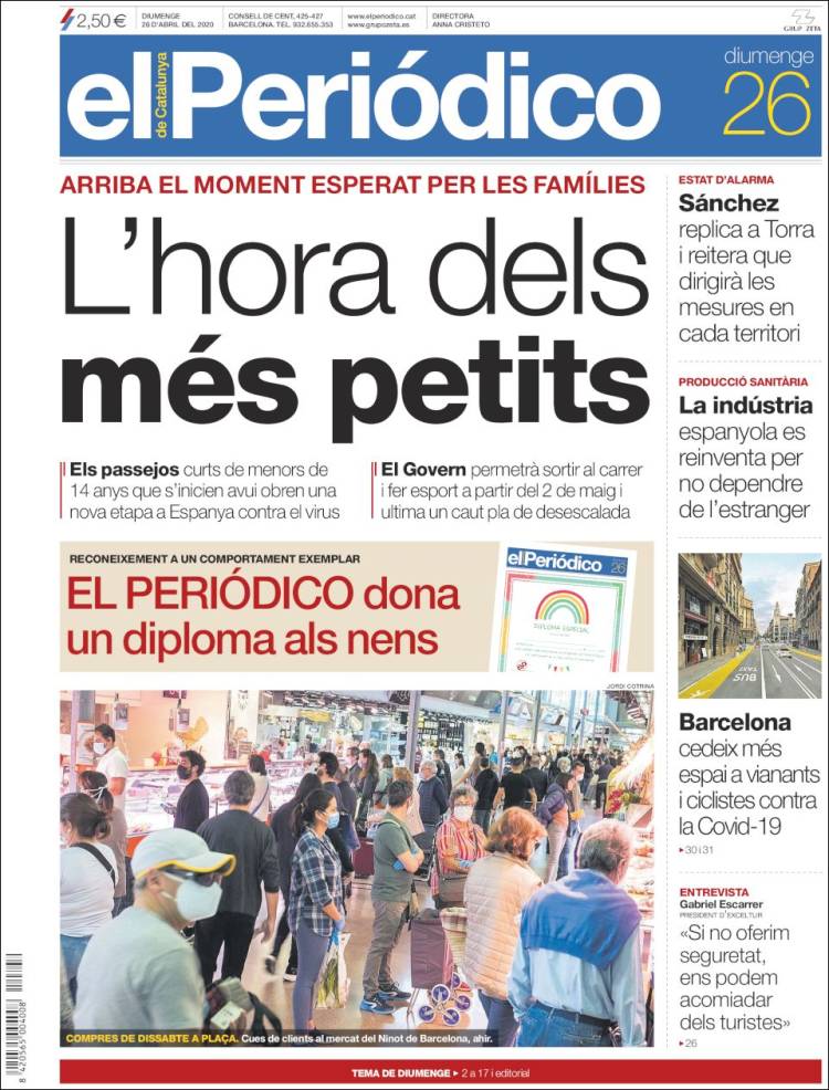 Portada de El Periódico de Catalunya (Spain)