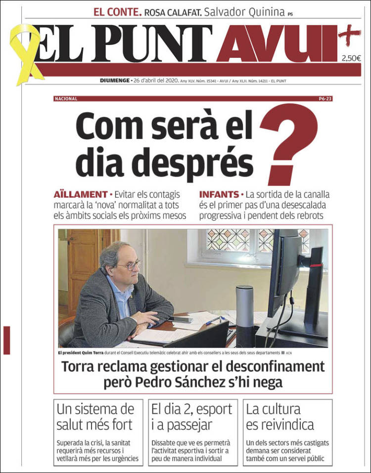 Portada de El Punt Avui (España)