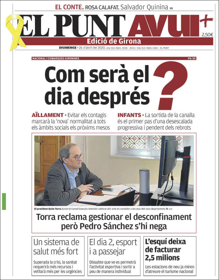 Portada de El Punt Avui - Girona (España)