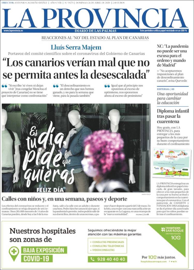 Portada de La Provincia (España)