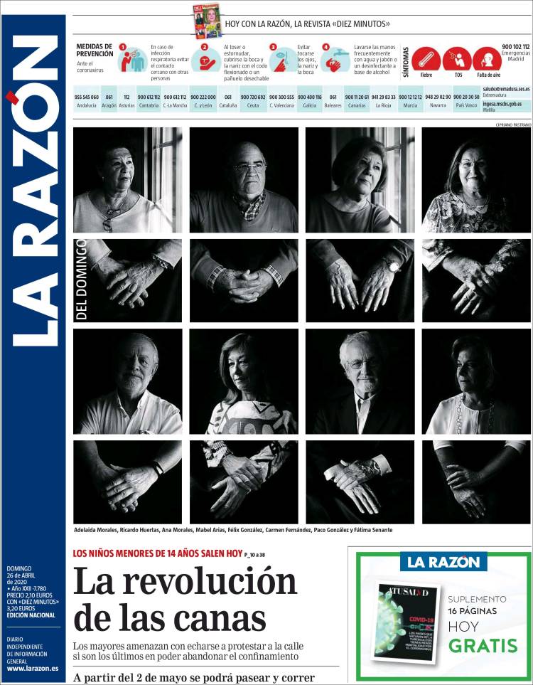 Portada de La Razón (España)