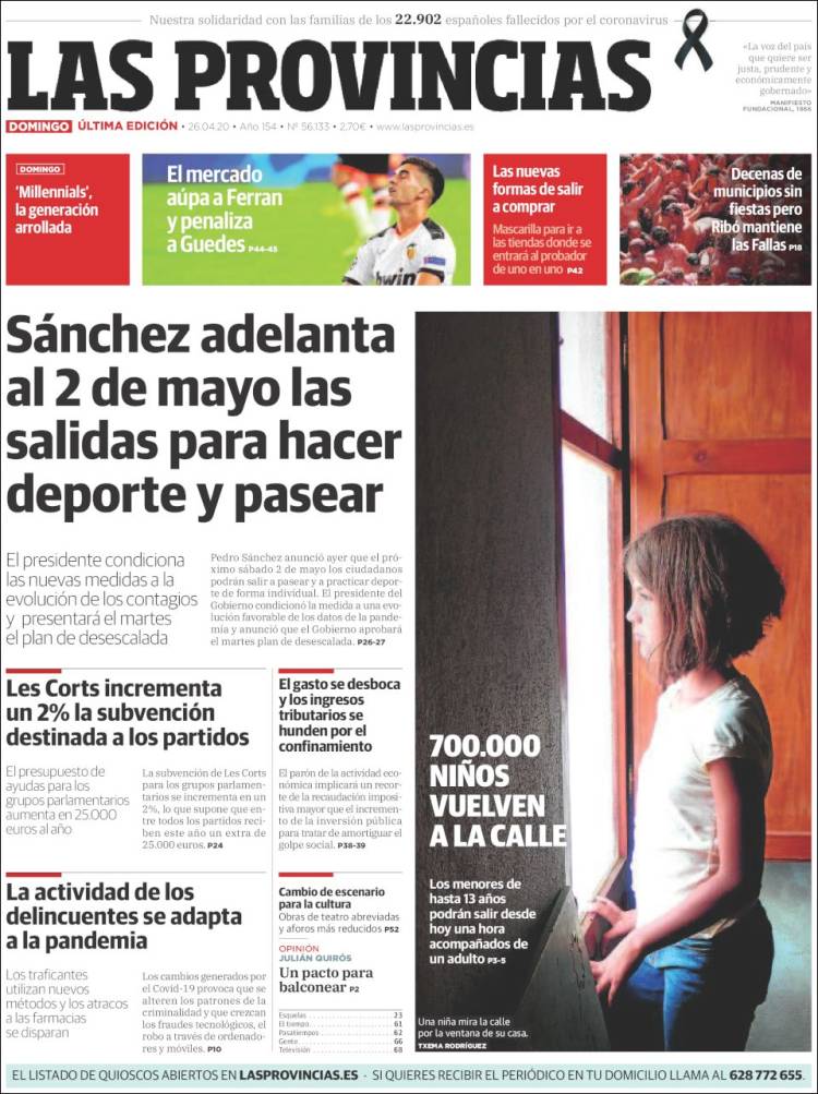 Portada de Las Provincias (Spain)