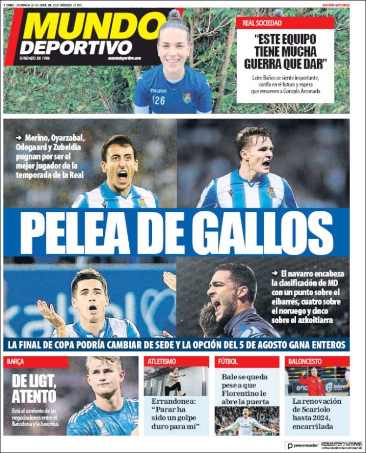 Portada de Mundo Deportivo Gipuzkoa (España)