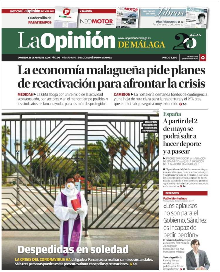 Portada de La Opinión de Málaga (Spain)