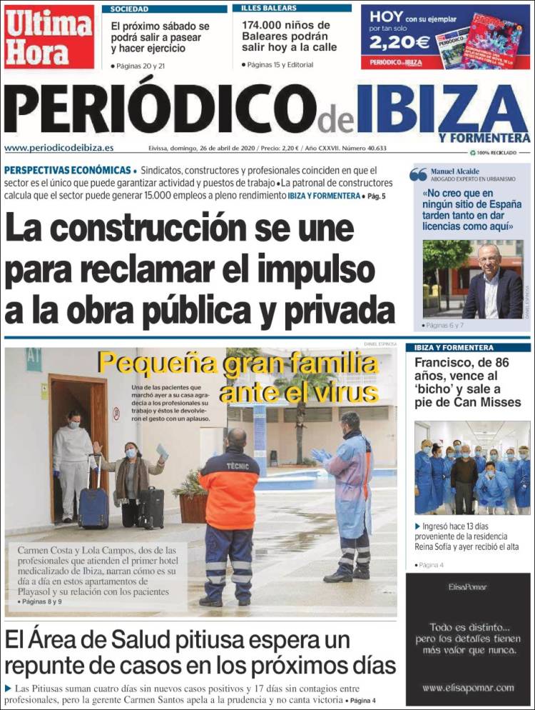 Portada de Periódico de Ibiza (España)