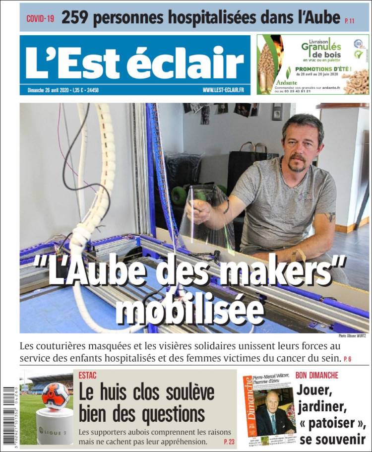 Portada de L'Est Eclair (Francia)