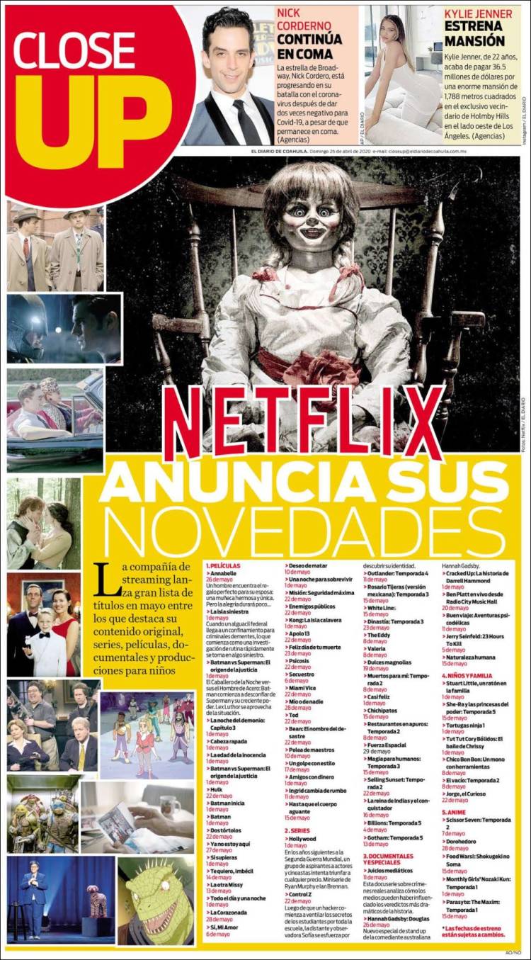 Portada de El Diario de Coahuila (M&eacute;xico)