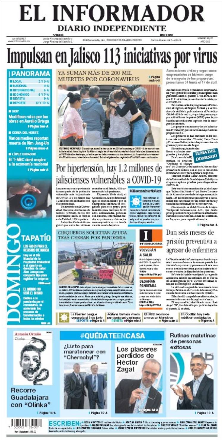 Portada de El Informador (M&eacute;xico)