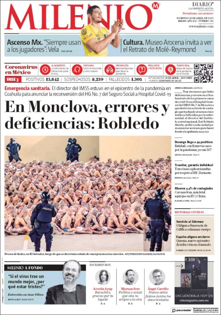 Portada de Milenio - Laguna (M&eacute;xico)