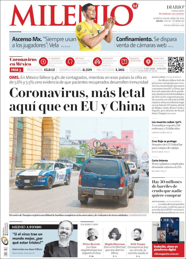 Portada de Milenio - Tamaulipas (M&eacute;xico)