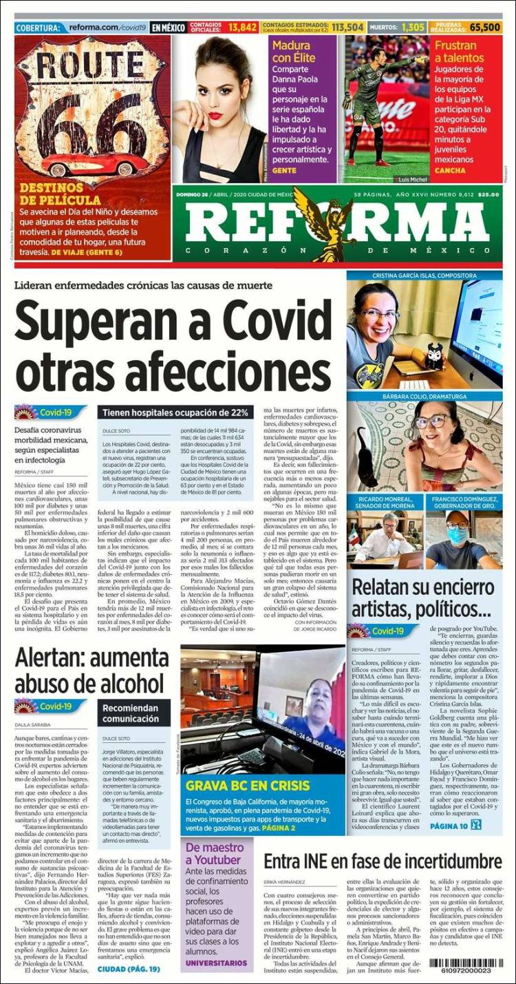 Portada de Reforma (M&eacute;xico)