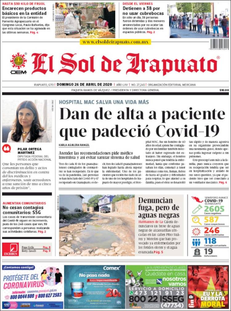 Portada de El Sol de Irapuato (M&eacute;xico)