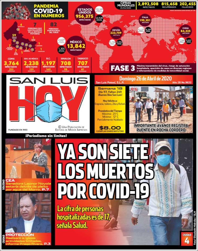 Portada de San Luis Hoy (M&eacute;xico)