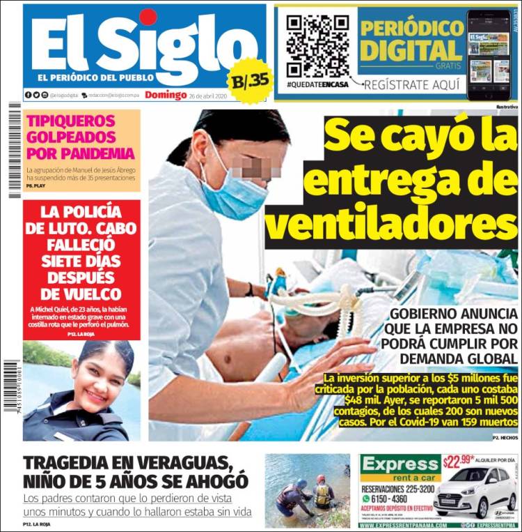 Portada de El Siglo (Panam&aacute;)