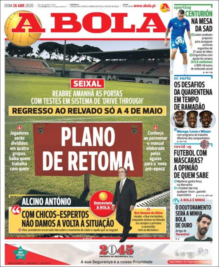 Portada de A Bola (Portugal)
