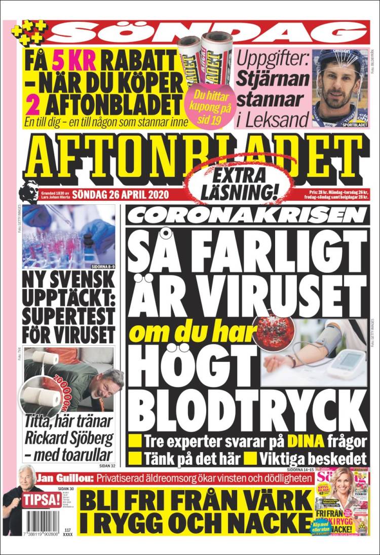 Portada de Aftonbladet (Suecia)