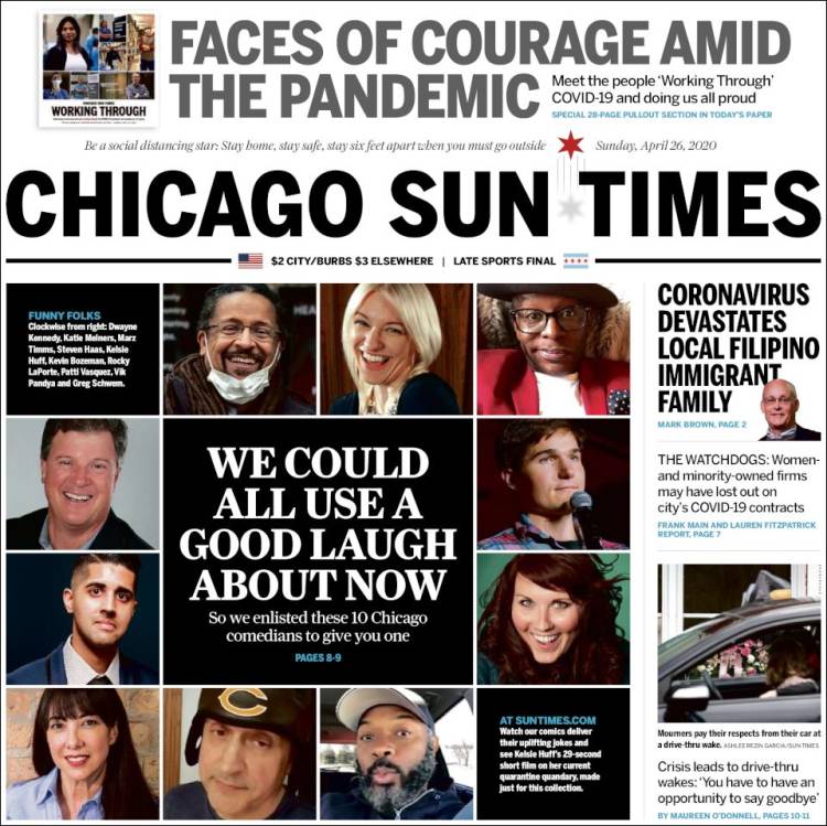 Portada de Chicago Sun-Times (USA)