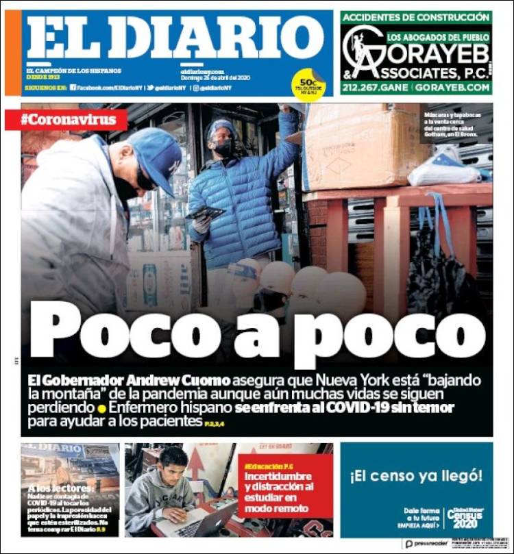 Portada de El Diario NY (USA)