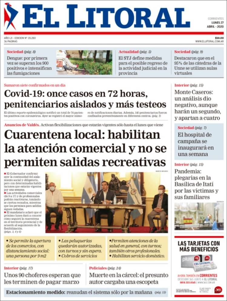 Portada de El Litoral Corrientes (Argentina)
