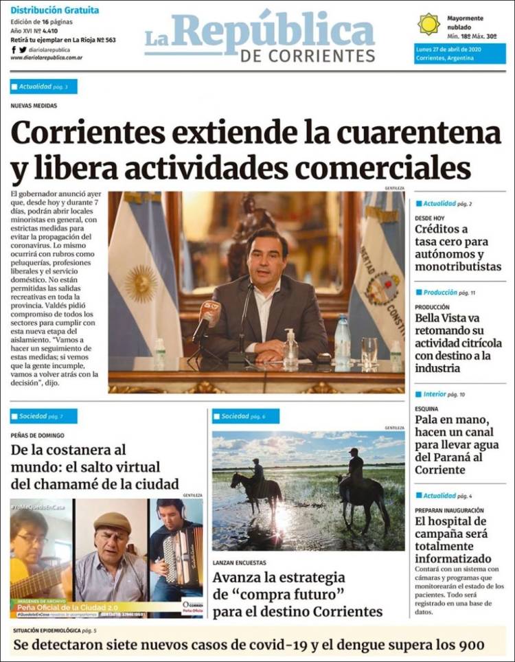 Portada de La República de Corrientes (Argentina)