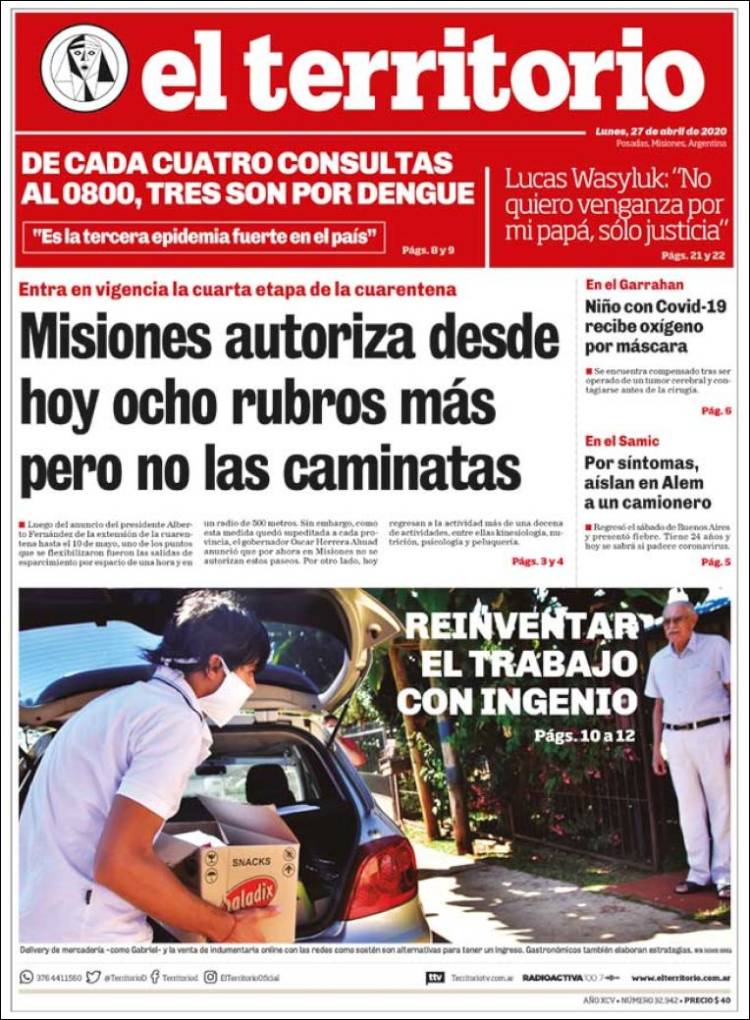 Portada de El Territorio (Argentina)
