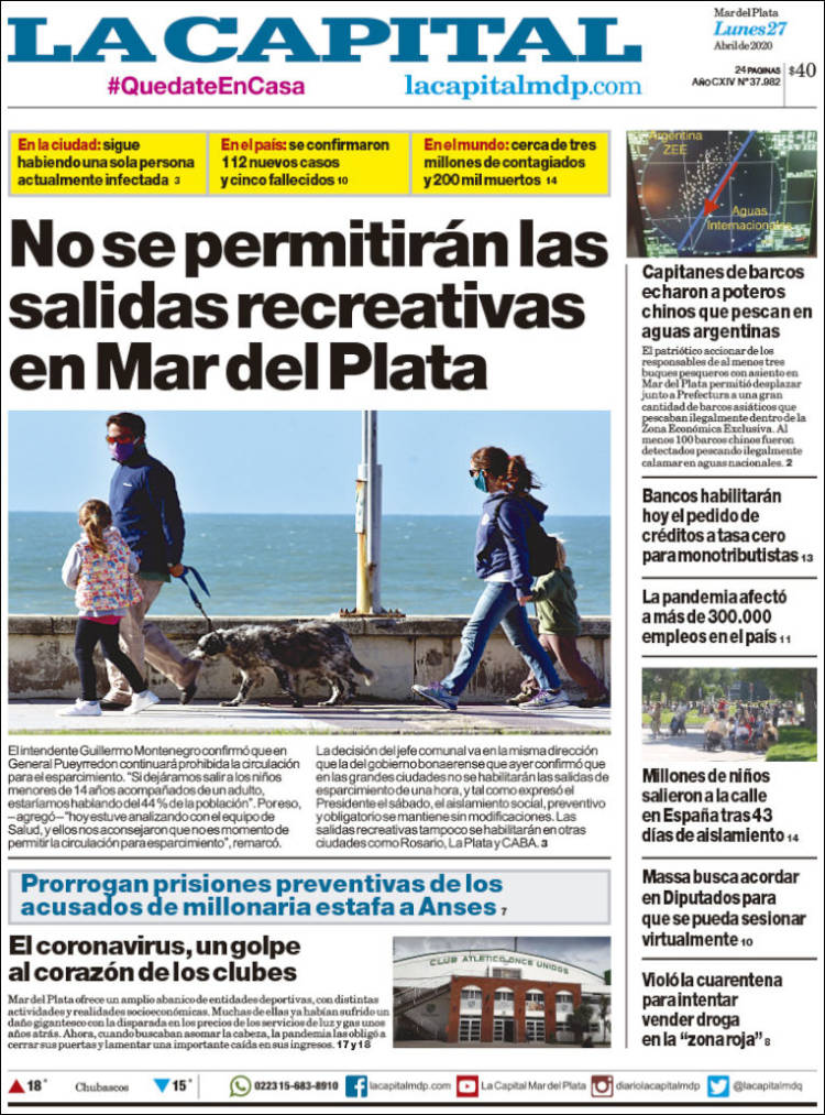 Portada de Diario La Capital - Mar del Plata (Argentina)