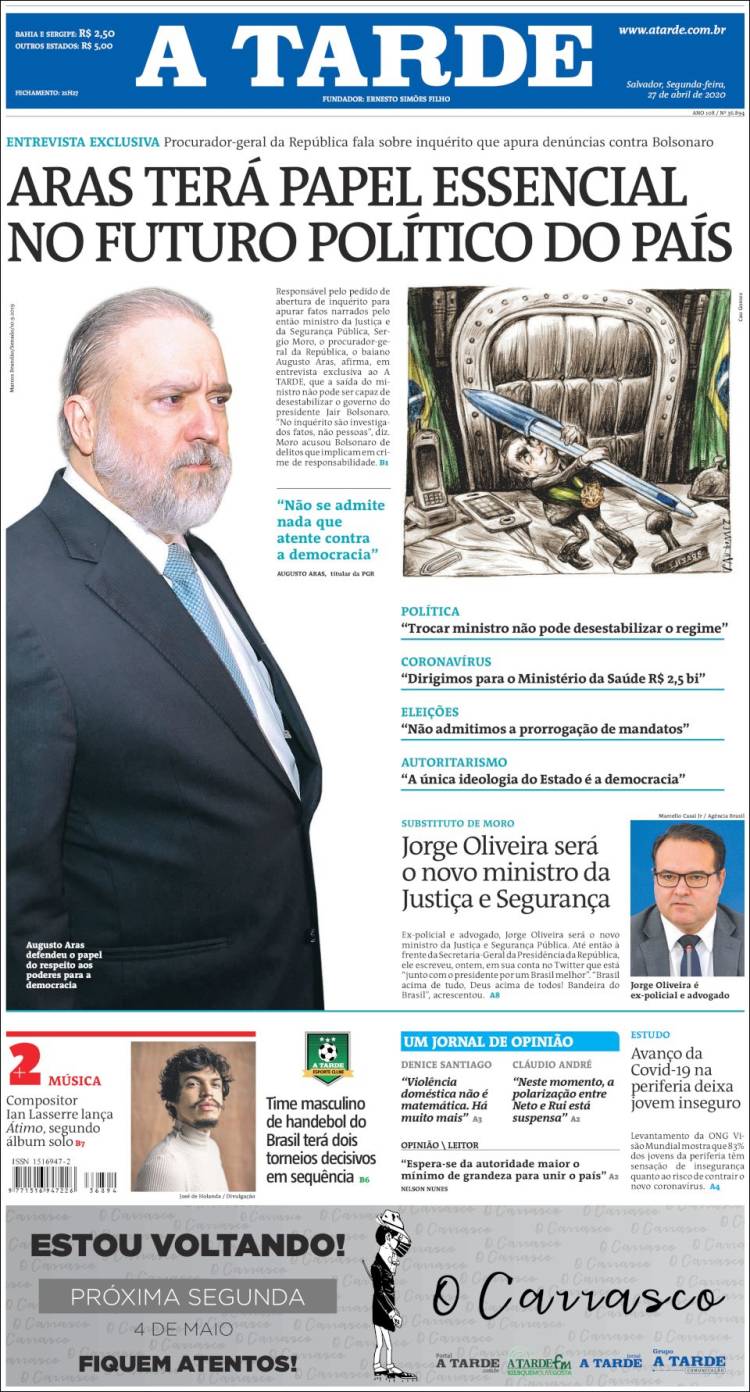 Portada de Diário A Tarde (Brasil)