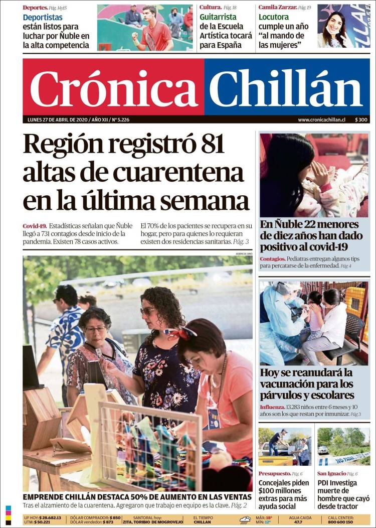 Portada de Crónica Chillán (Chile)