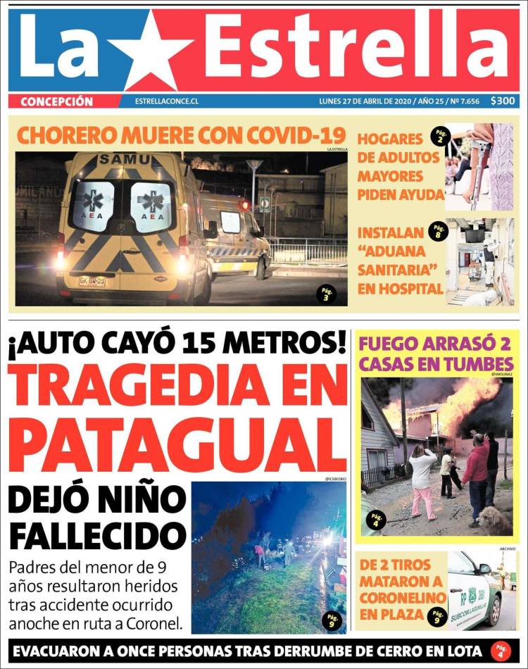 Portada de La Estrella de Concepción (Chile)