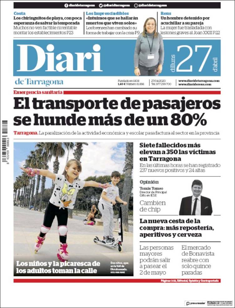 Portada de Diari de Tarragona (Spain)