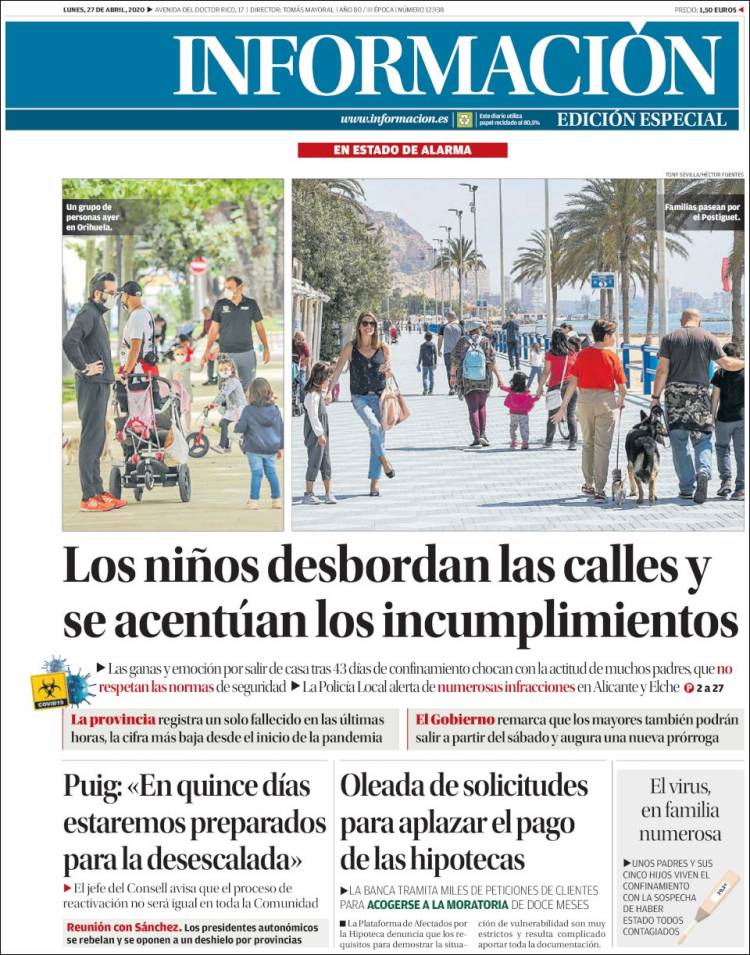 Portada de Diario Información (Spain)
