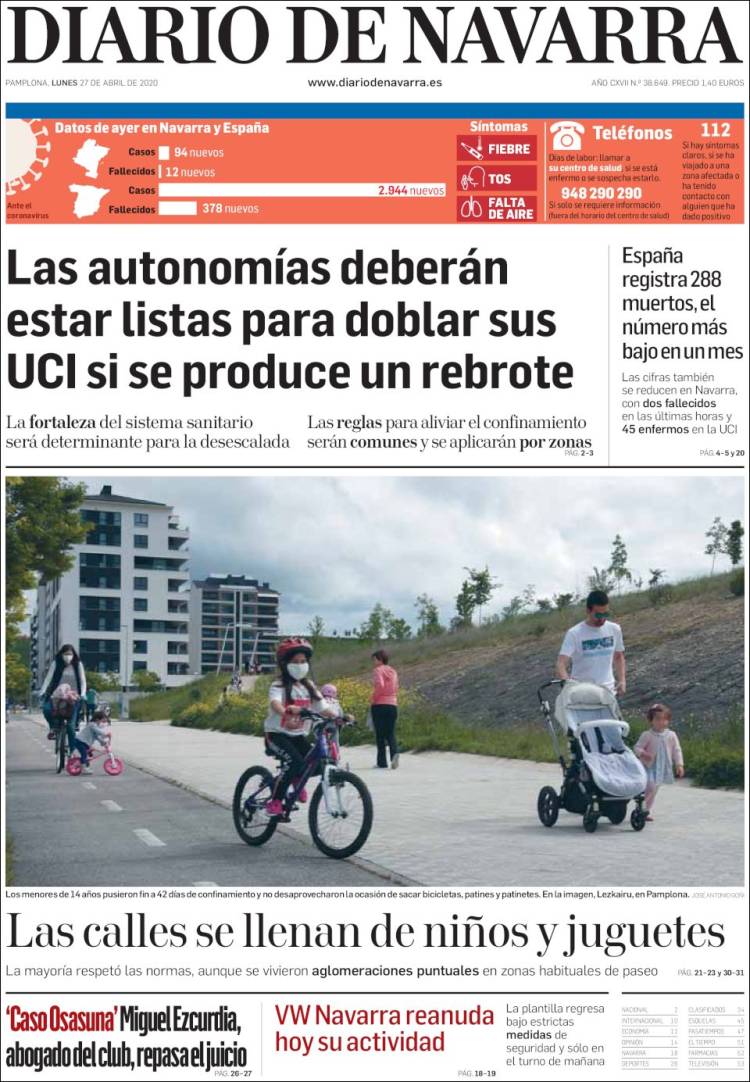 Portada de Diario de Navarra (Spain)