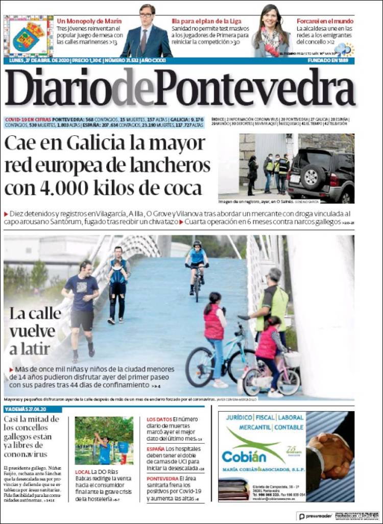 Portada de Diario de Pontevedra (Spain)