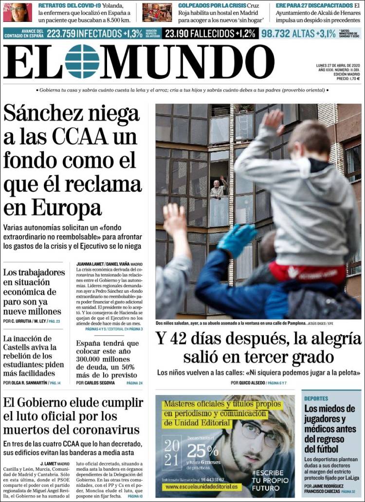 Portada de El Mundo (Spain)