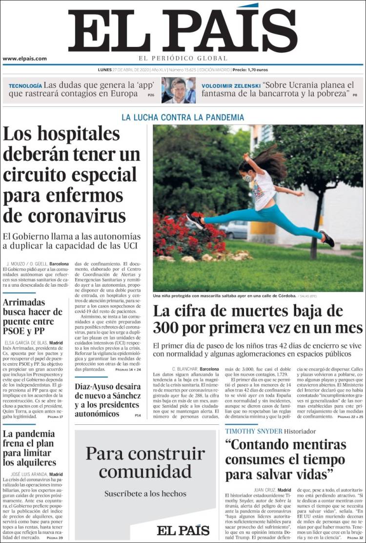 Portada de El País (Spain)