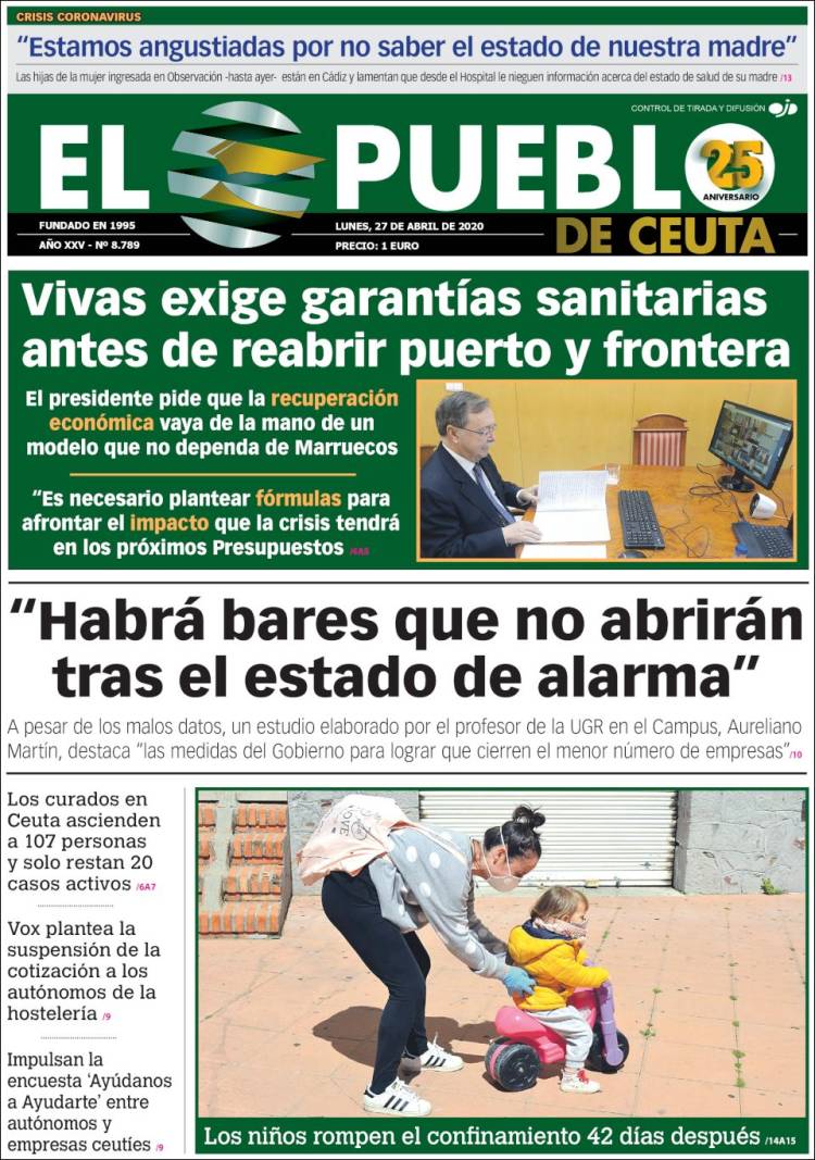Portada de El Pueblo de Ceuta (Spain)