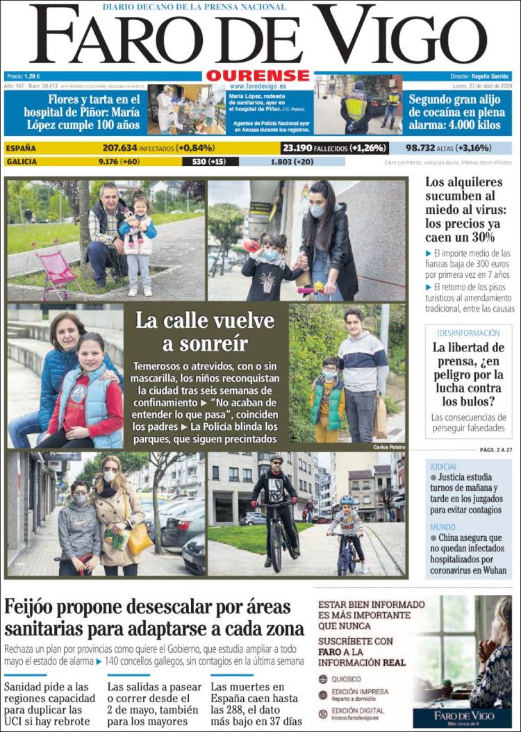 Portada de El Faro de Vigo - Ourense (Spain)