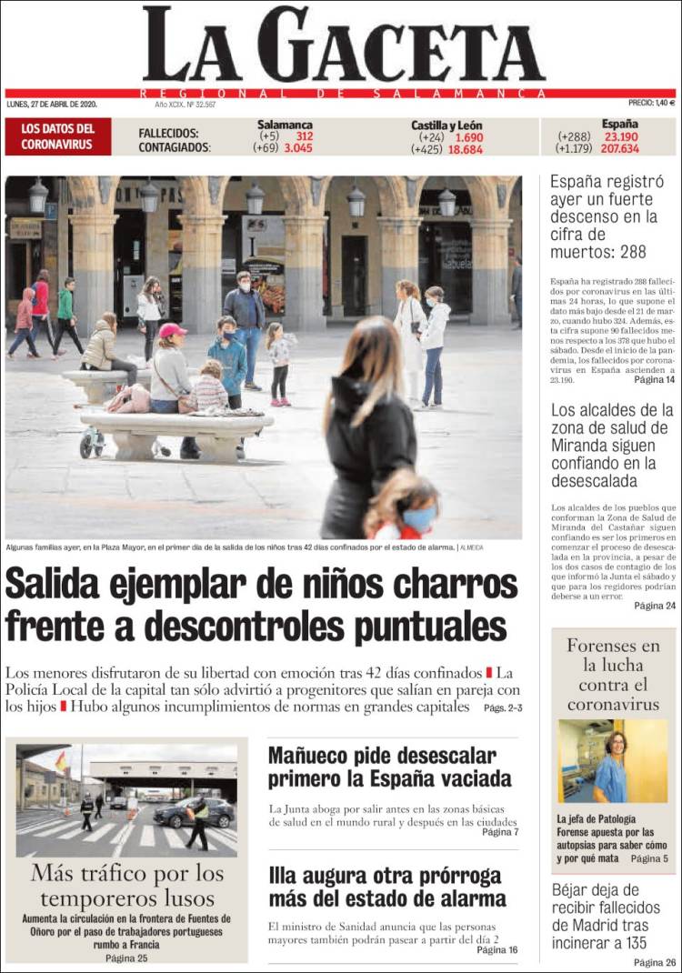 Portada de La Gaceta de Salamanca (Spain)