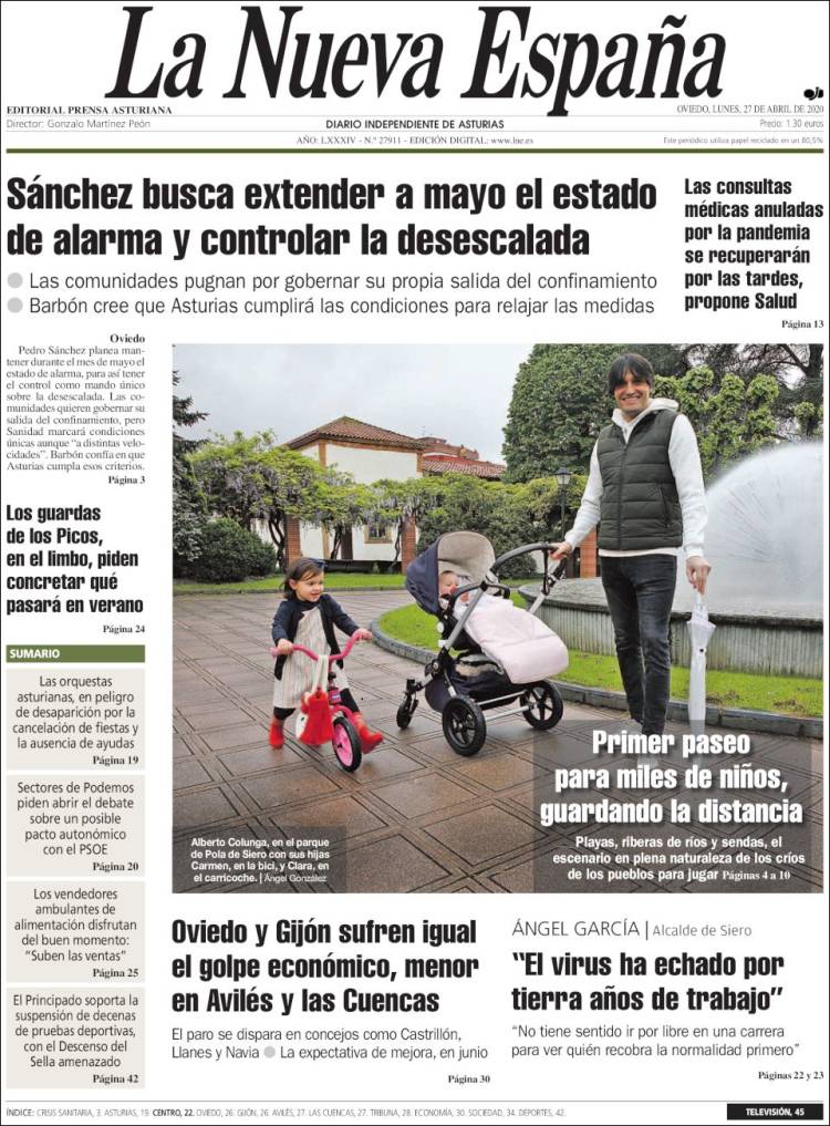 Portada de La Nueva España (Spain)