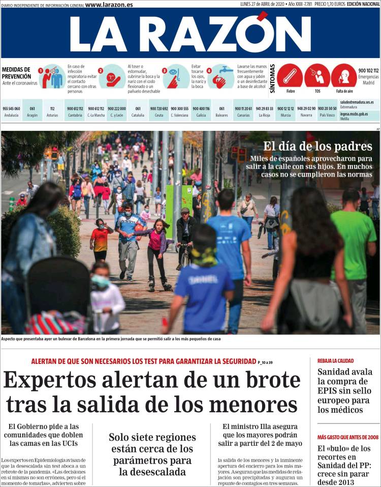 Portada de La Razón (Spain)