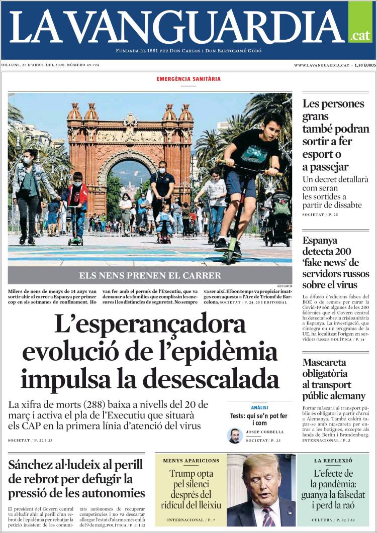 Portada de La Vanguardia (Spain)
