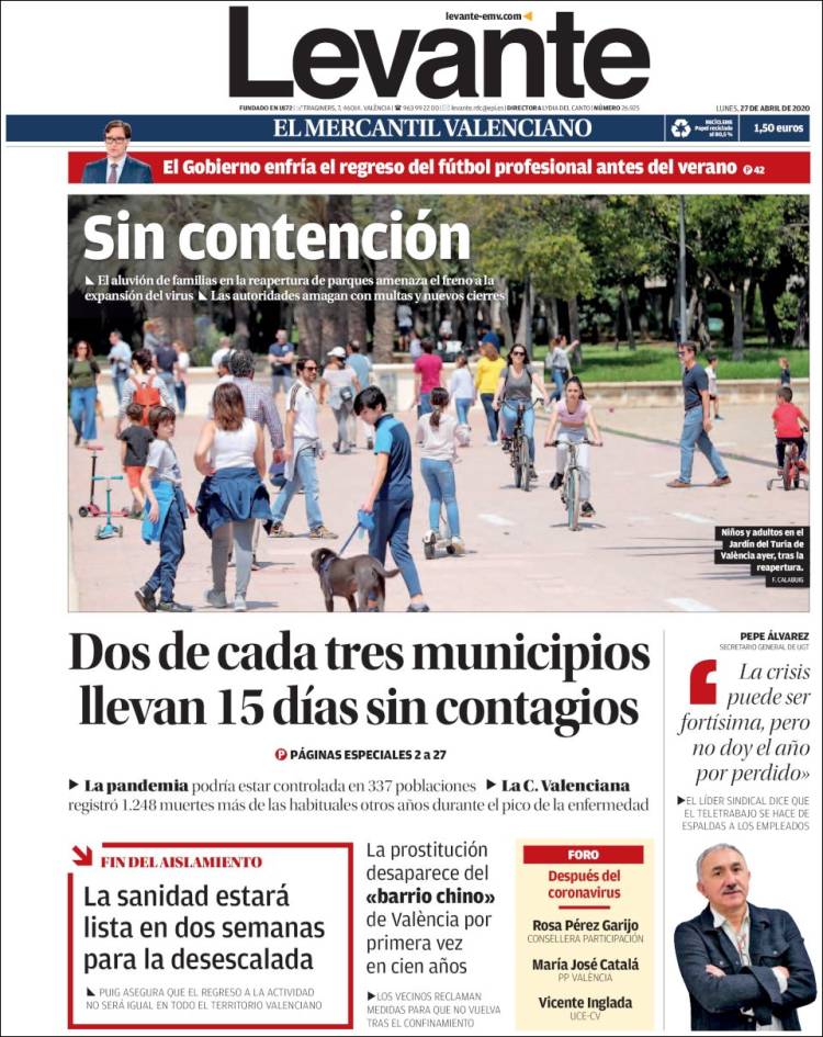 Portada de Levante (Spain)